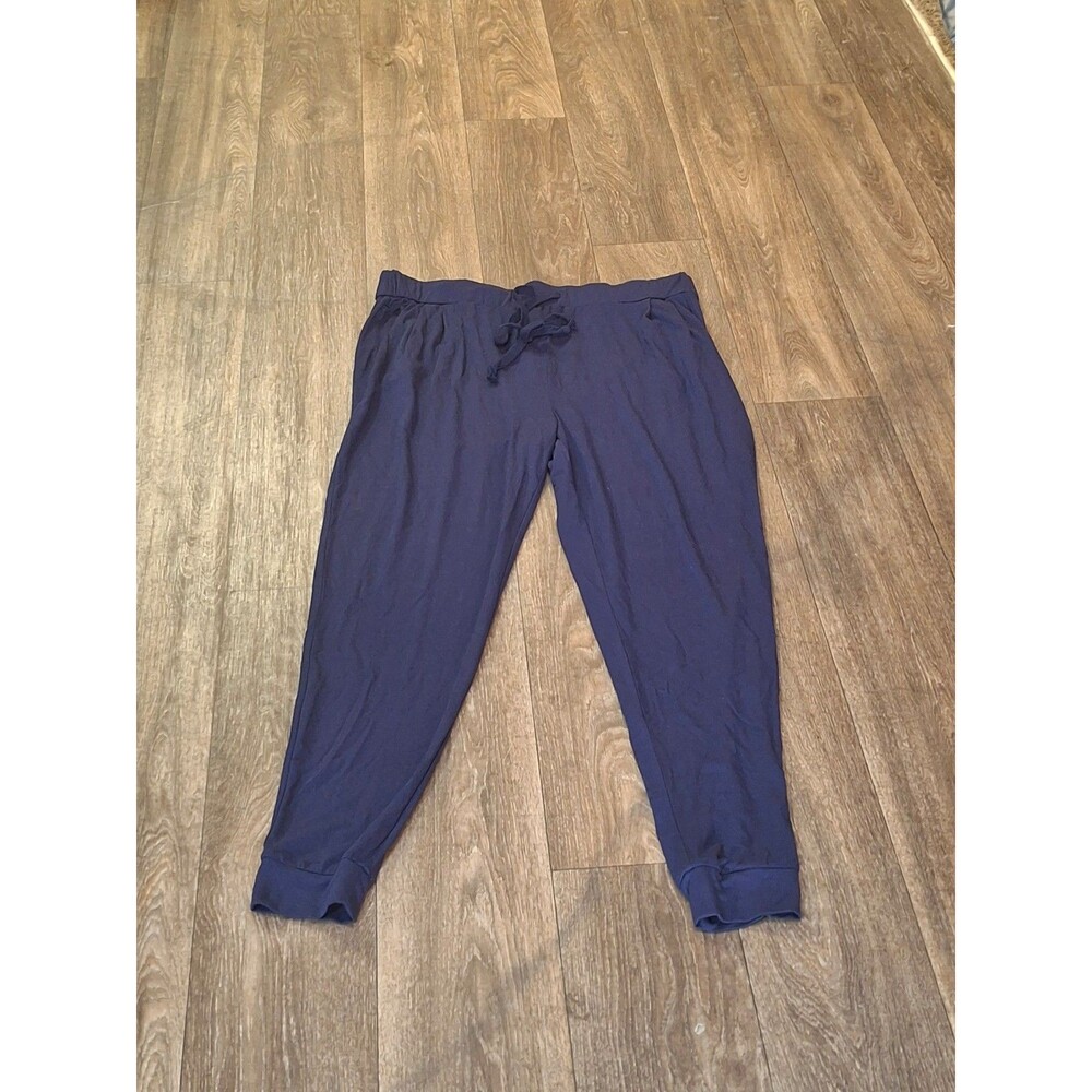 Women's Blue Pants with Drawstring Waist